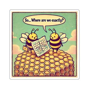 "Confused Bees" Hopping Honey 3" x 3" Sticker Pack of 3